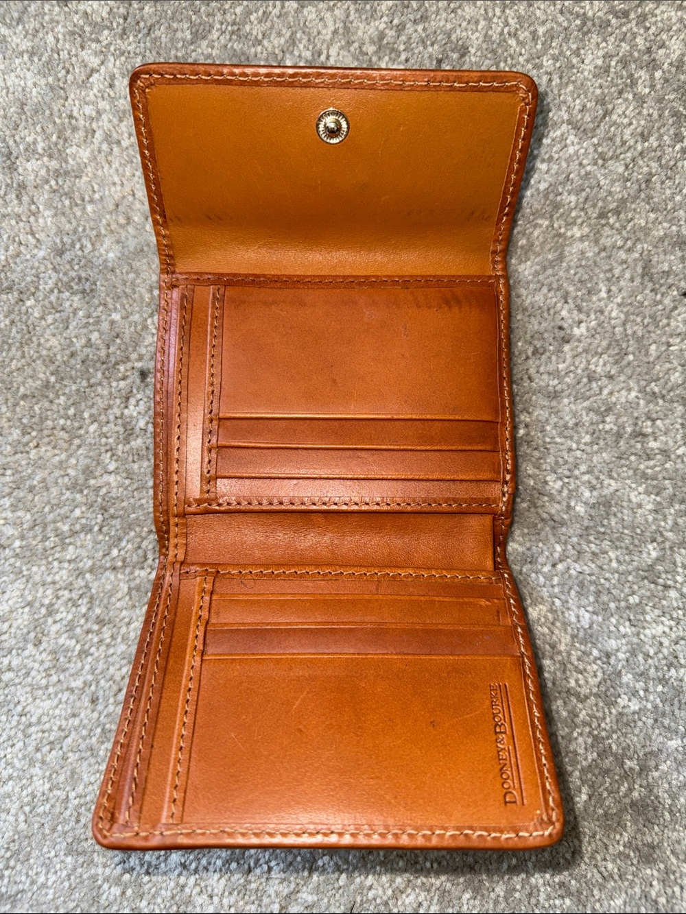 Dooney & Bourke Pink Gingham Wallet with Brown Trim - Picture 8 of 9